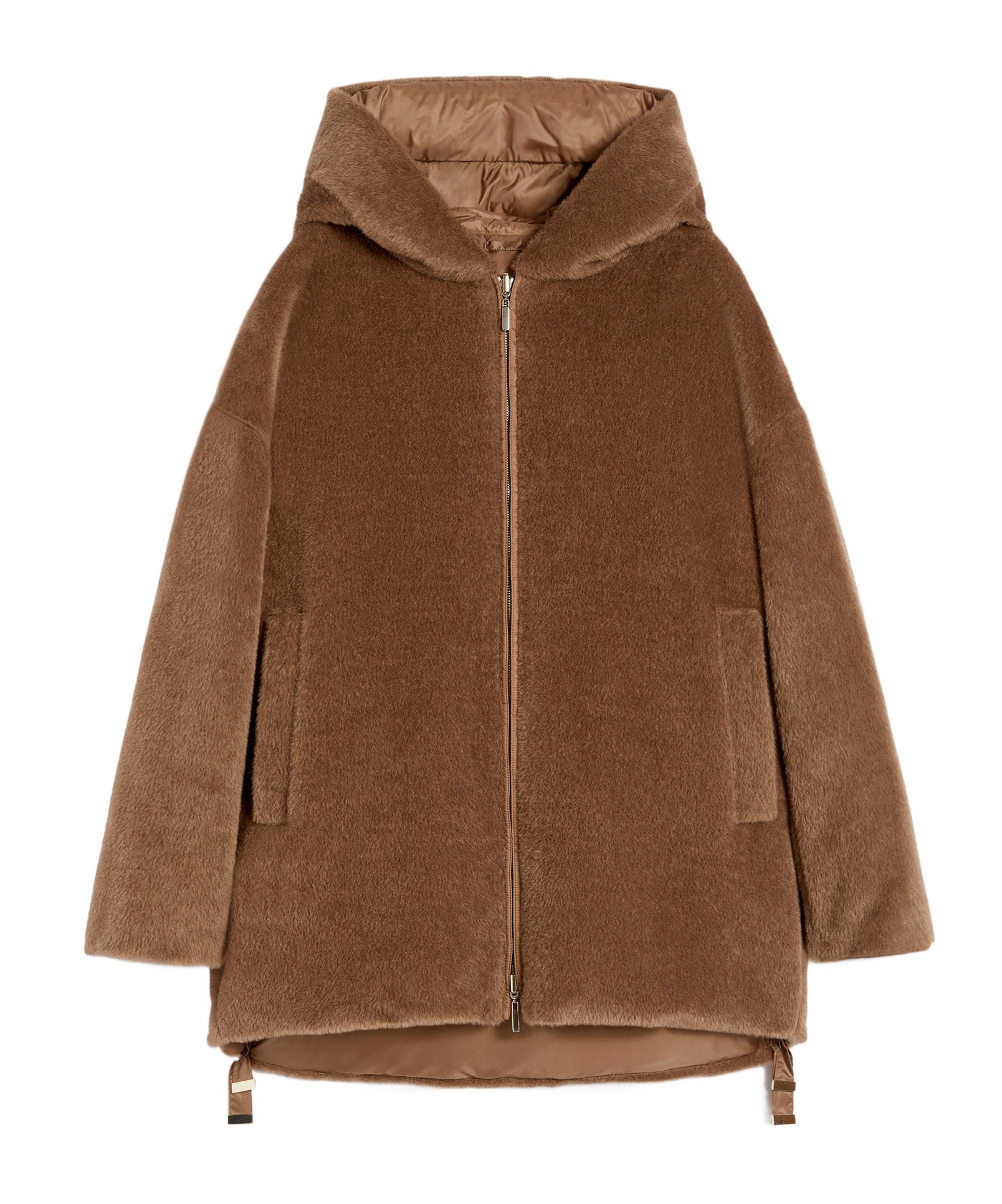 Max Mara Reversible Alpaca And Wool Padded Jacket In Brown