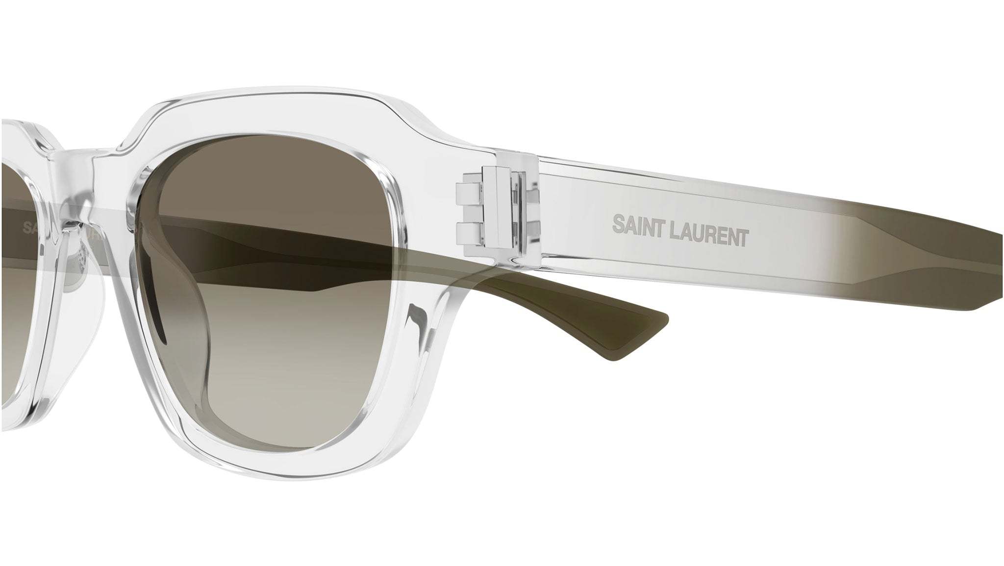 Saint Laurent Men's Sl 790f Recycled Acetate Rectangle Sunglasses In White