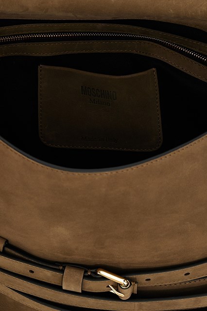 Moschino Single Top Handle Shoulder Bag In Brown