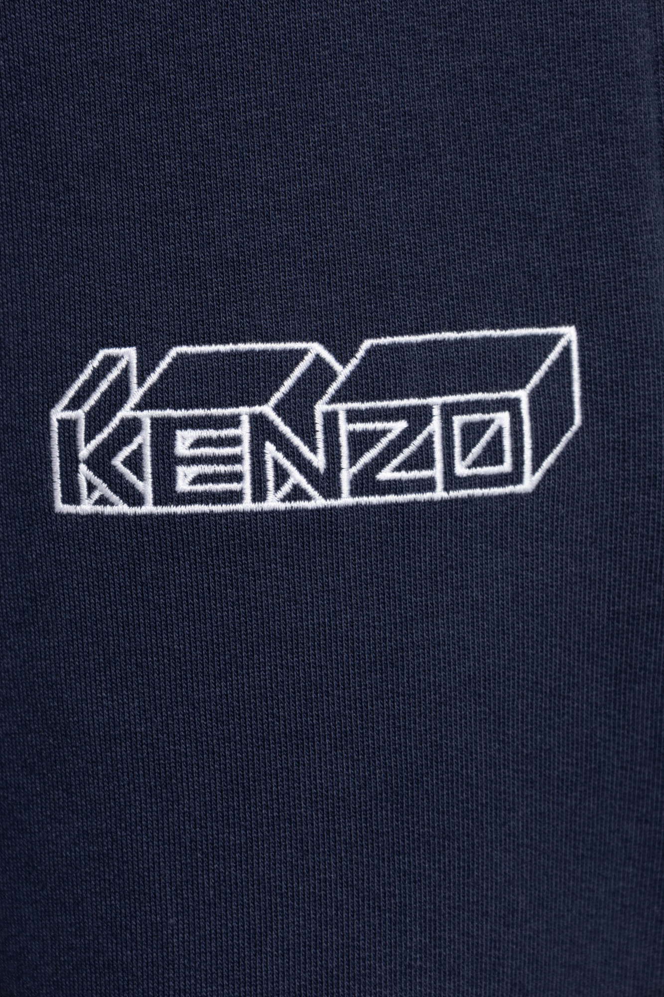 Kenzo ' Kube' Straight Embroidered Jogging Trousers In Black