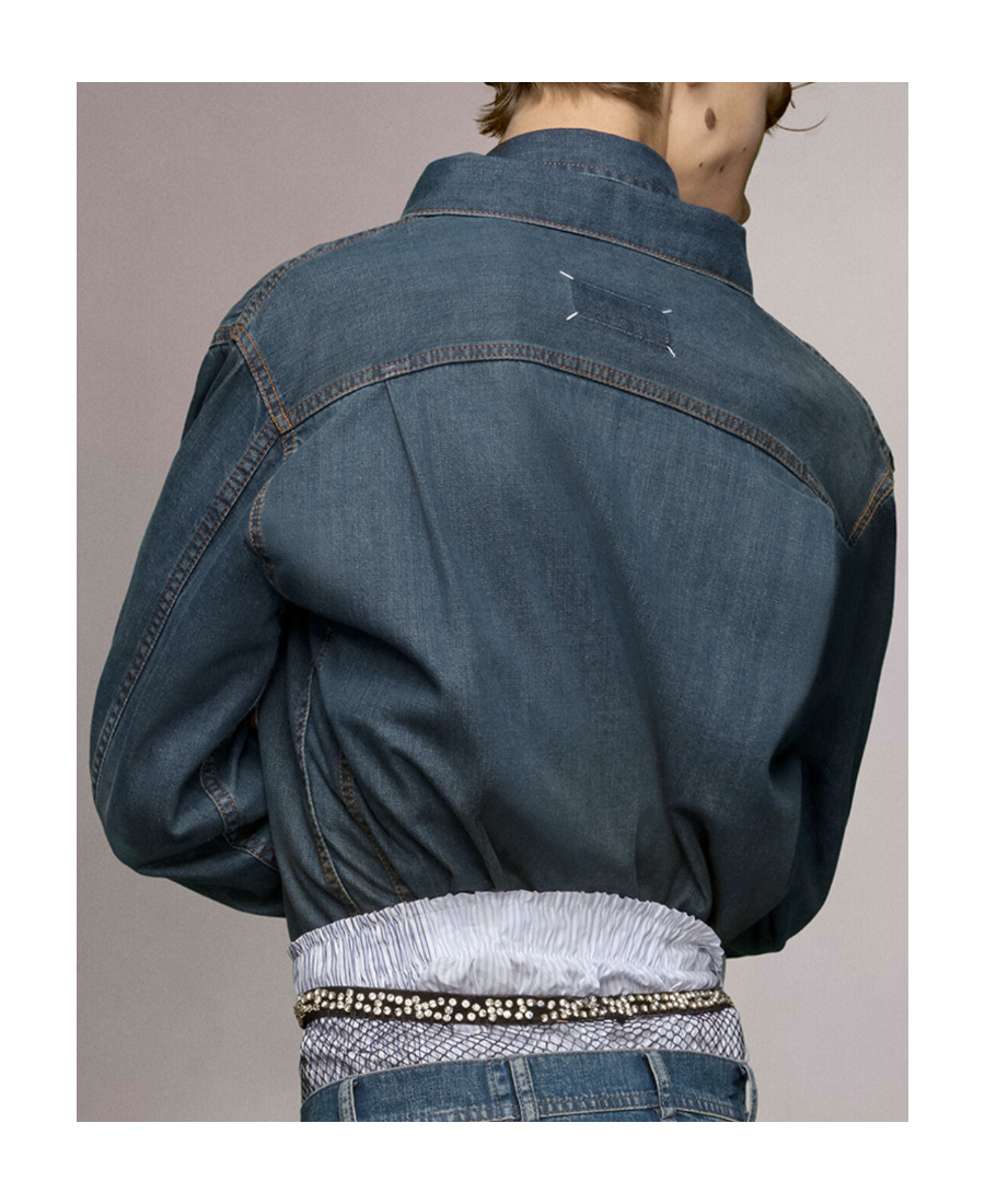 MAISON MARGIELA PLEATED DENIM JACKET
