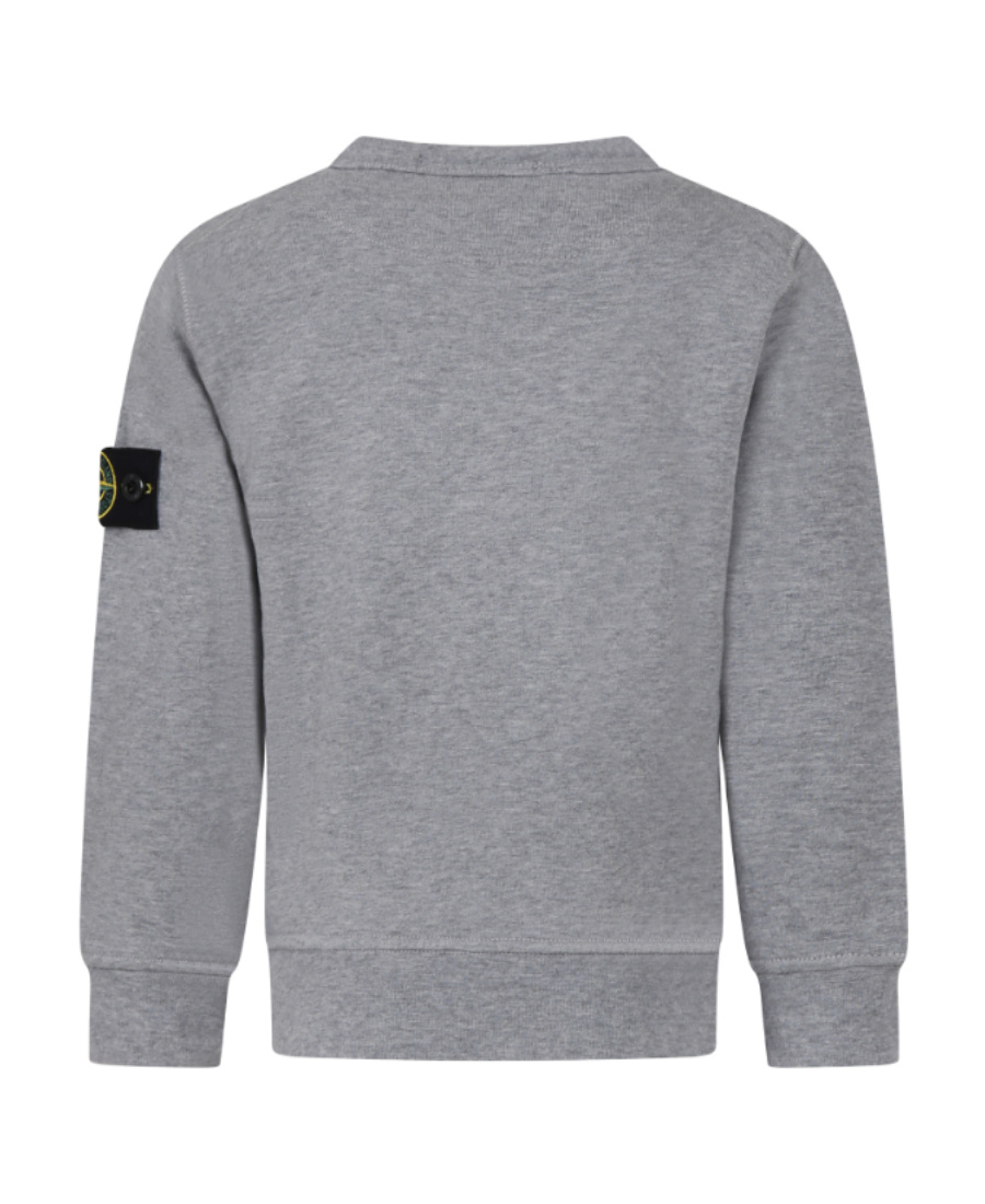 Stone Island Junior Compass-badge Crewneck Sweatshirt In Gray