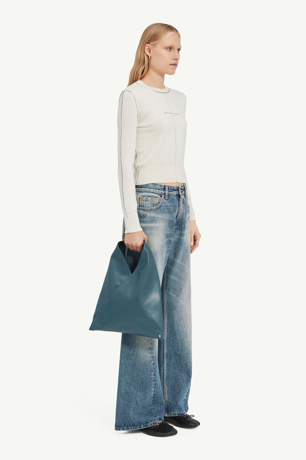 MM6 MAISON MARGIELA LOW-RISE WIDE-LEG JEANS