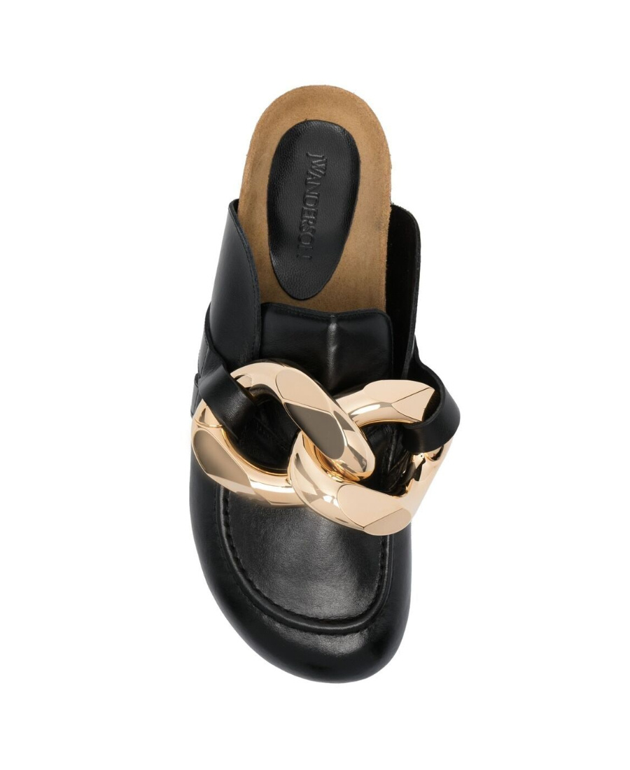 Jw Anderson Jw Flt Pmp Rtoe Mle Gld Chn Lthr In Black