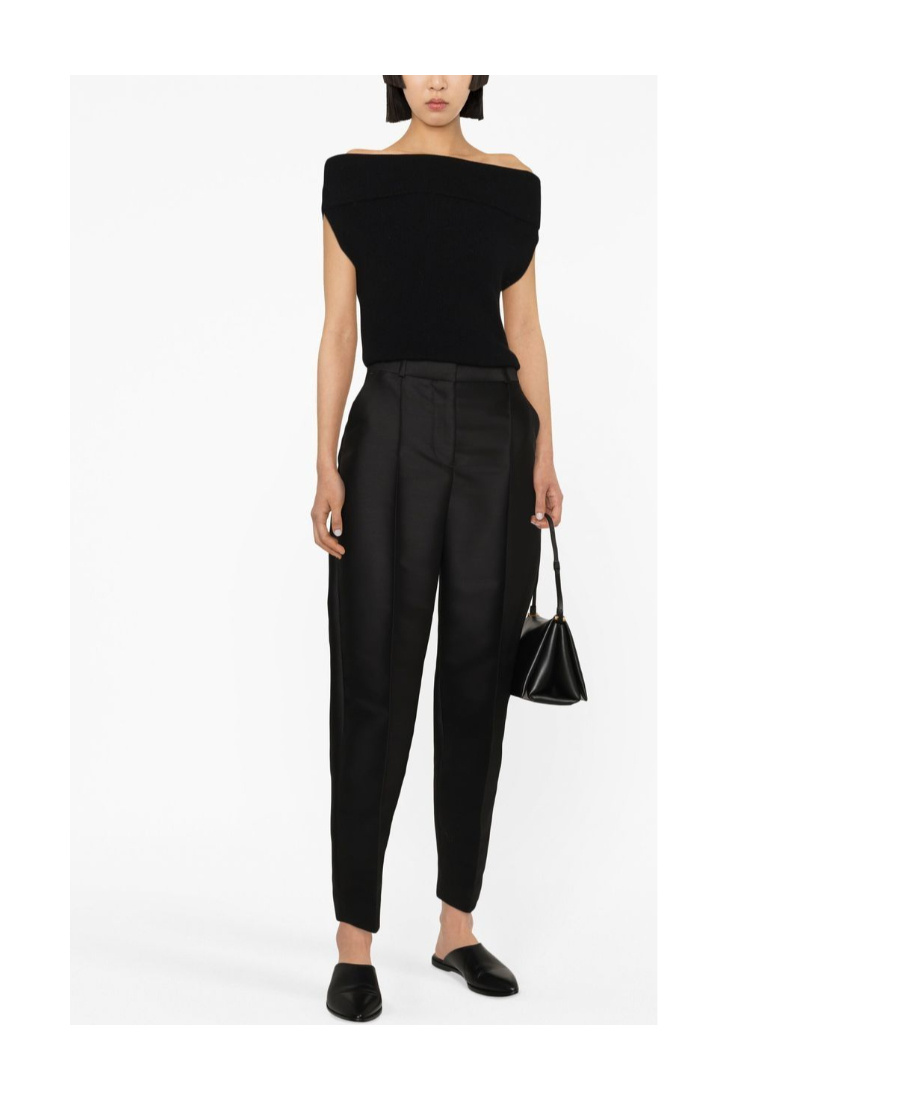 Totême Pressed-crease Tapered Trousers In Black