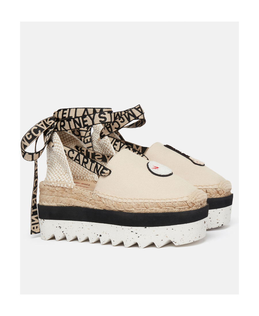 Stella Mccartney Beige Gaia Little Black Bunny Espadrilles In Nude