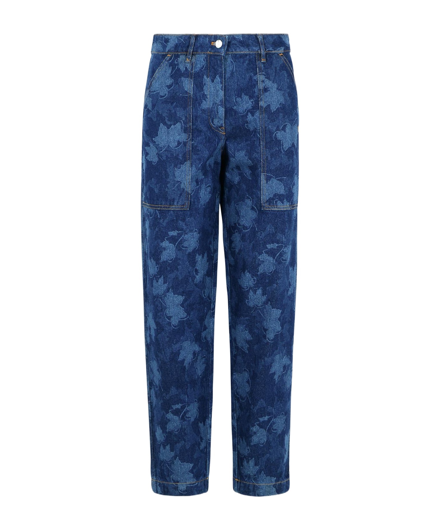 Maison Kitsuné Workwear Blue Denim Jeans In Blue