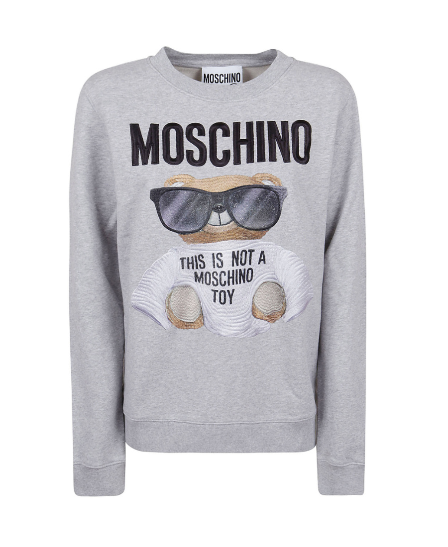 Moschino Teddy Printed Pattern Sweater In Gray