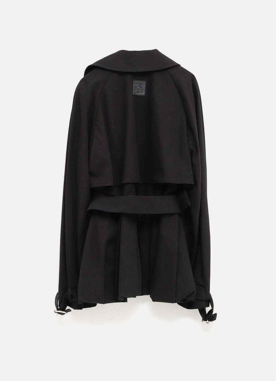 Loewe Belted Balloon-silhouette Jacket In Black