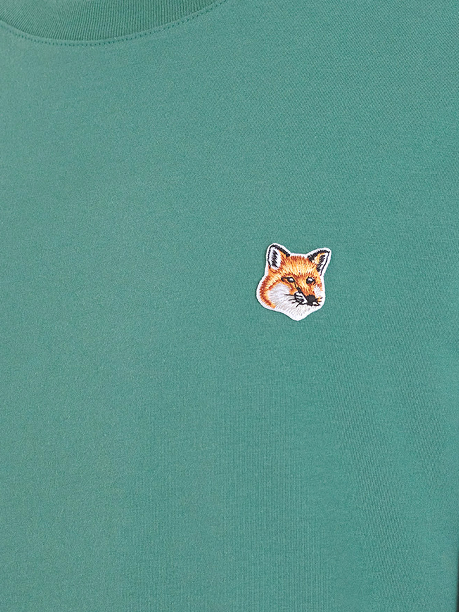 Maison Kitsuné Man Sweatshirt Emerald Green Size L Cotton In Green