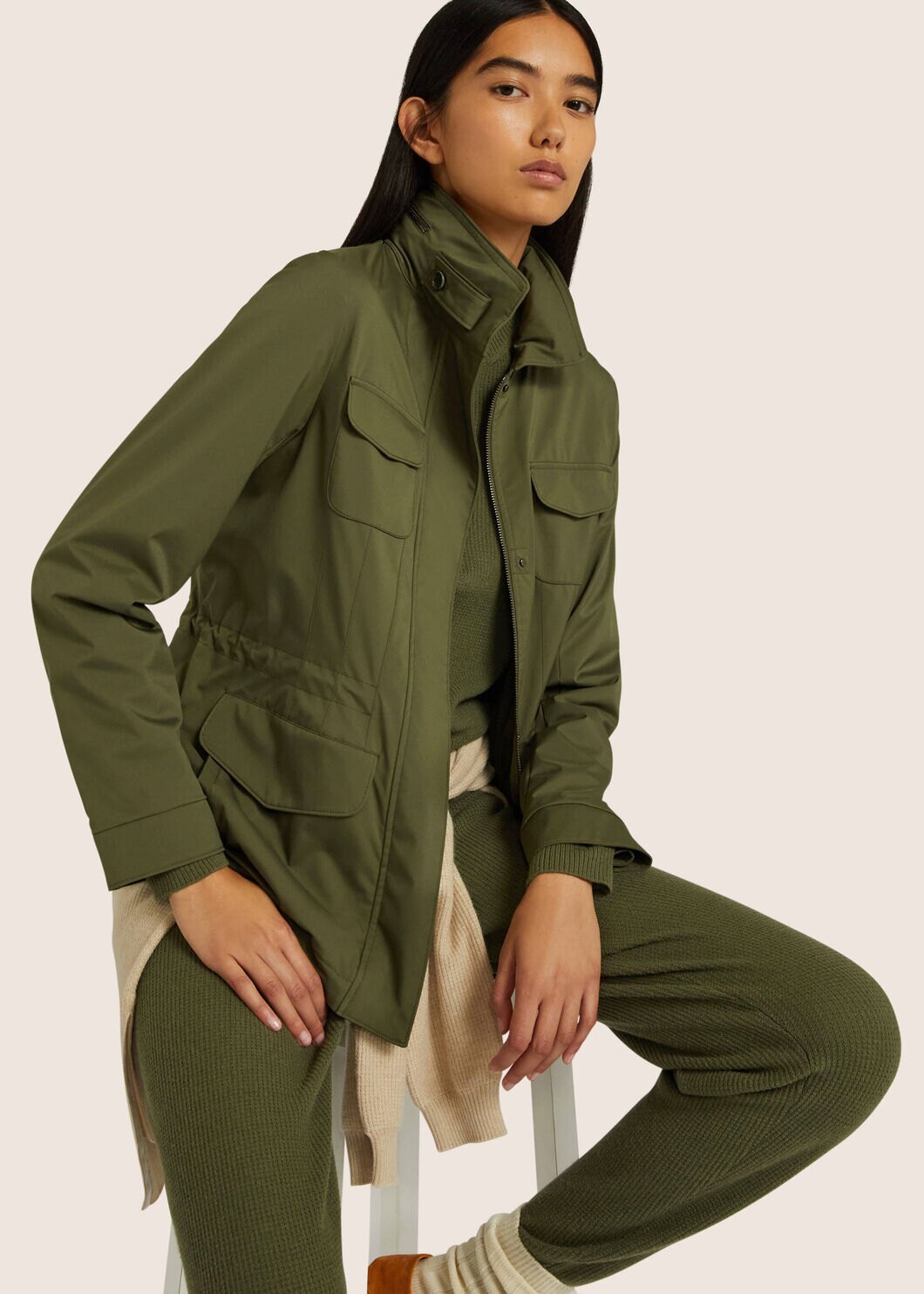 Loro Piana Long-sleeved Double Opening And Closing Casual Jacket In Green