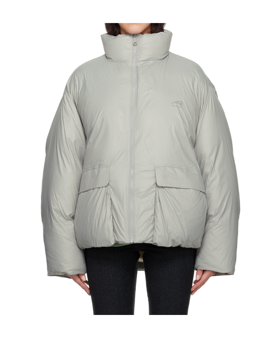Ader Error Beige Print Down Jacket In Gray