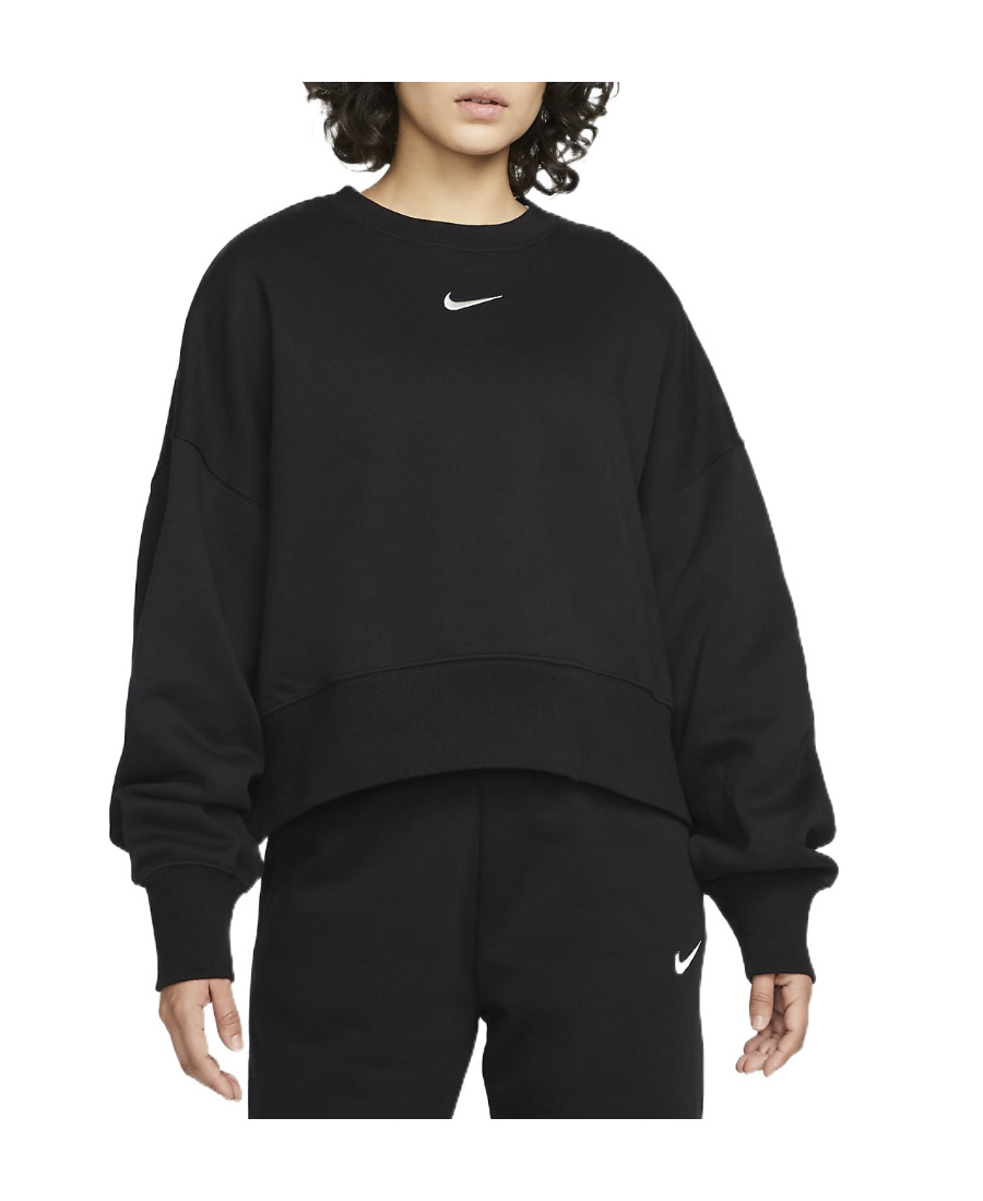 Nike Over-oversized Crew-neck Sweatshirt In Black