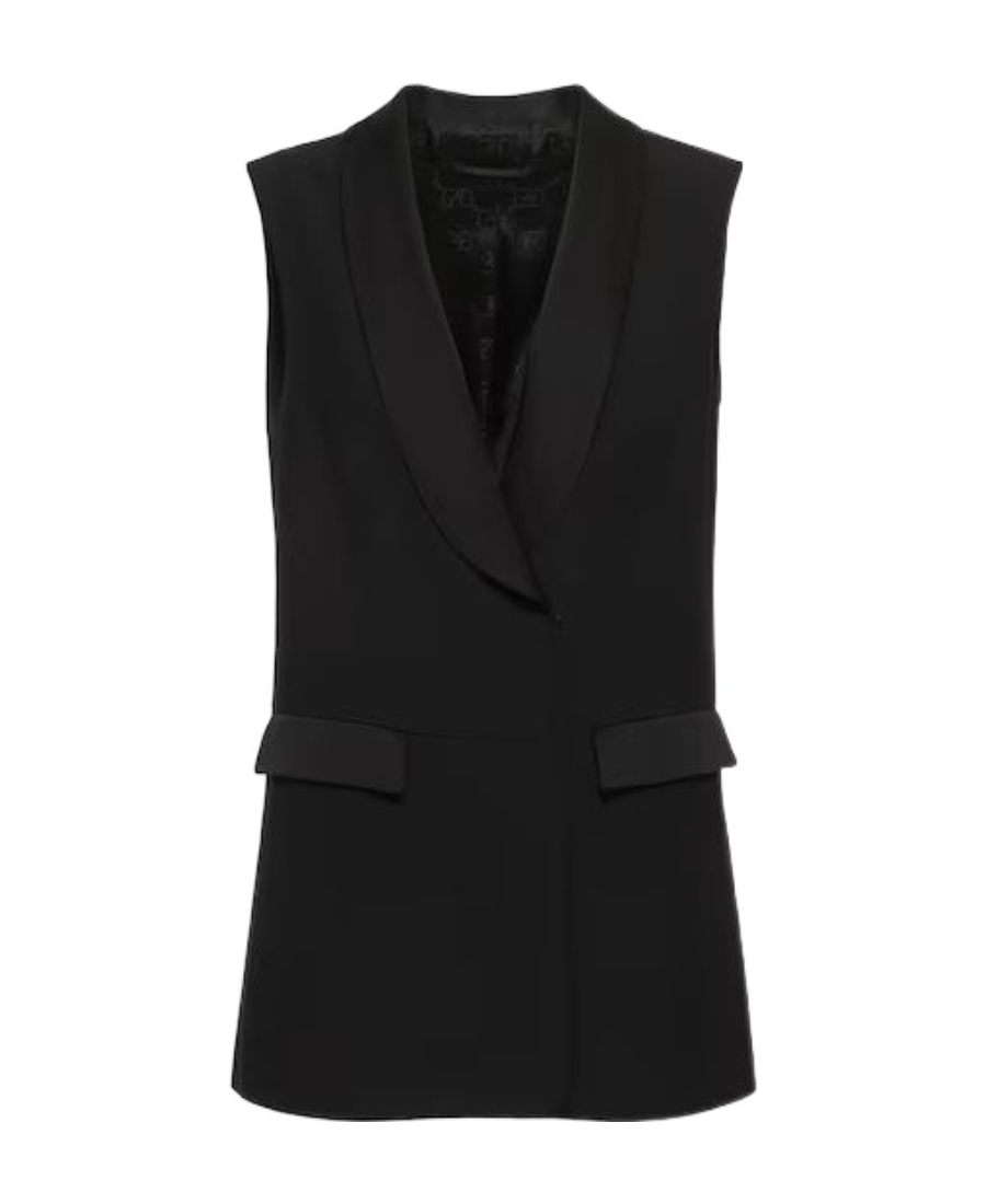 Alberta Ferretti Lapel Pocket Vest In Black
