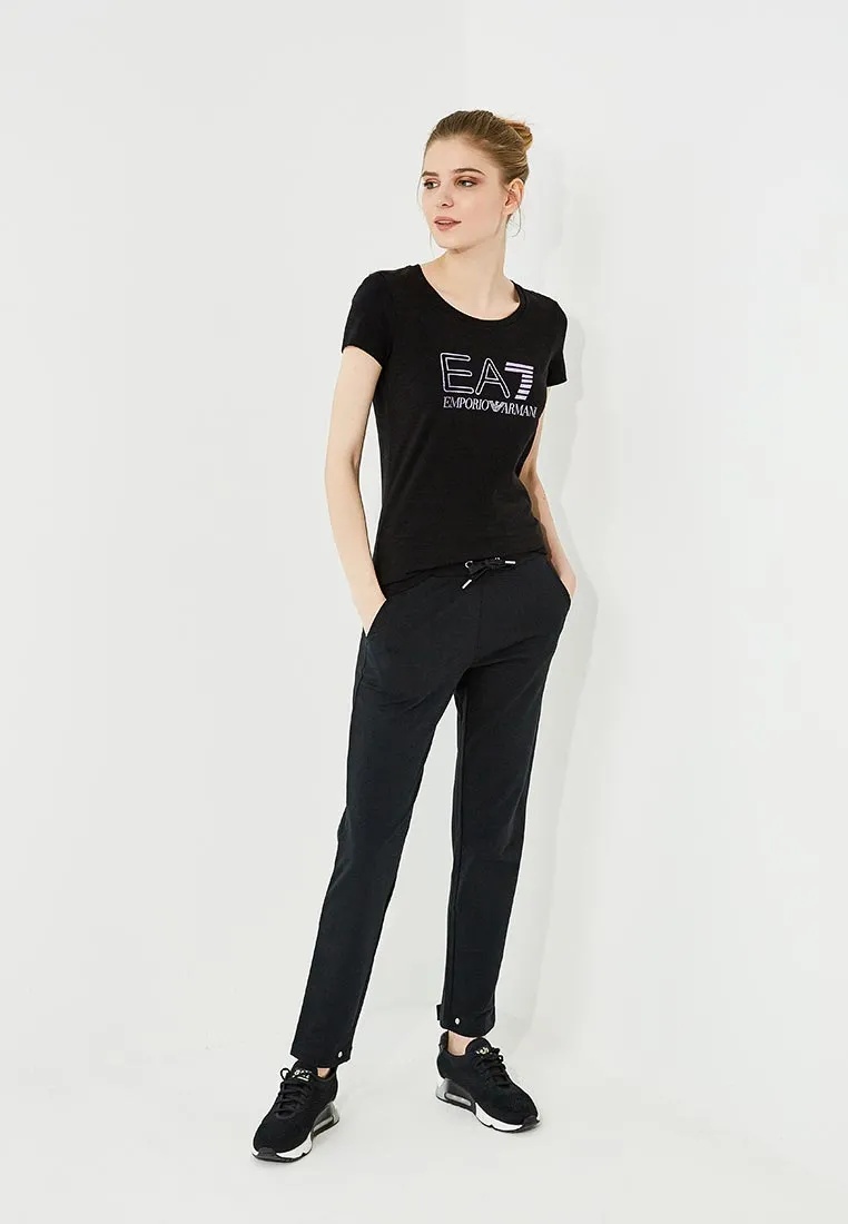 Ea7 Logo T-shirt In Black