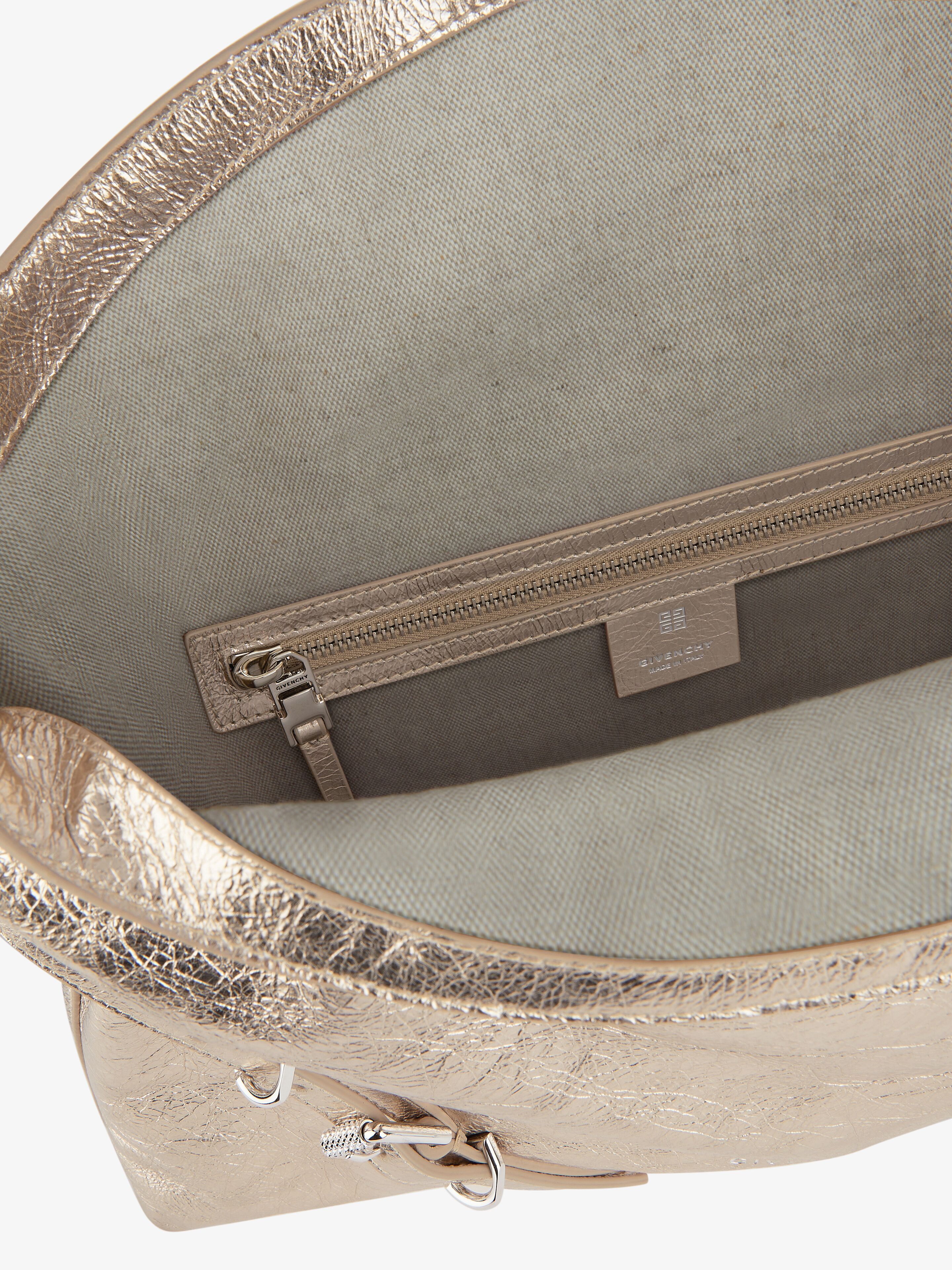 Givenchy Medium Voyou Metallic Leather Hobo Bag In Nude
