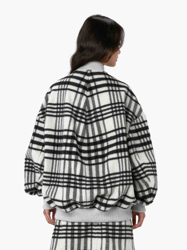Jw Anderson Check-print Bomber Jacket In Gray