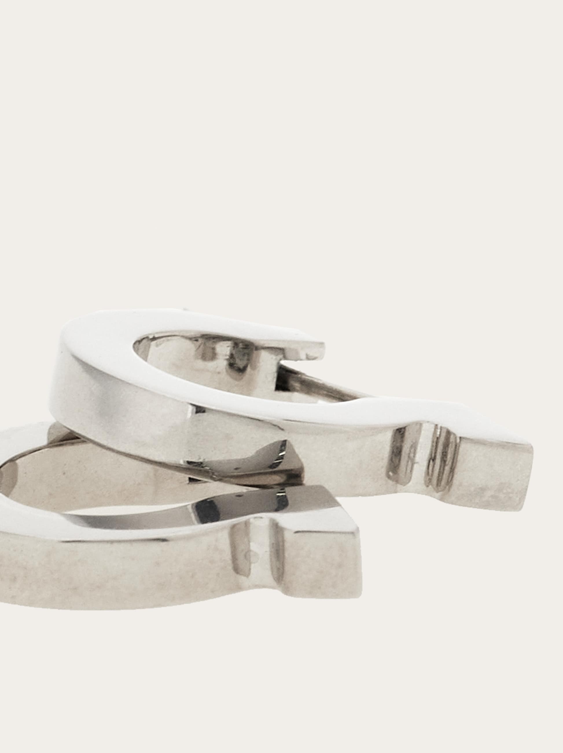 Ferragamo Logo Earring In White