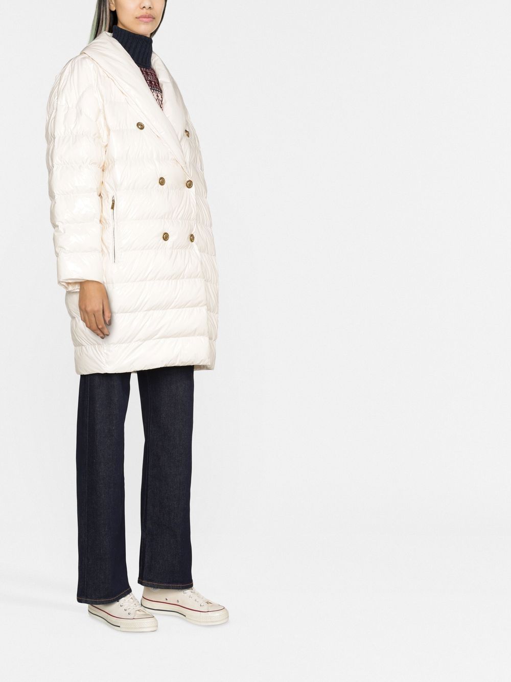 Pinko Mid-length Padded Coat In White