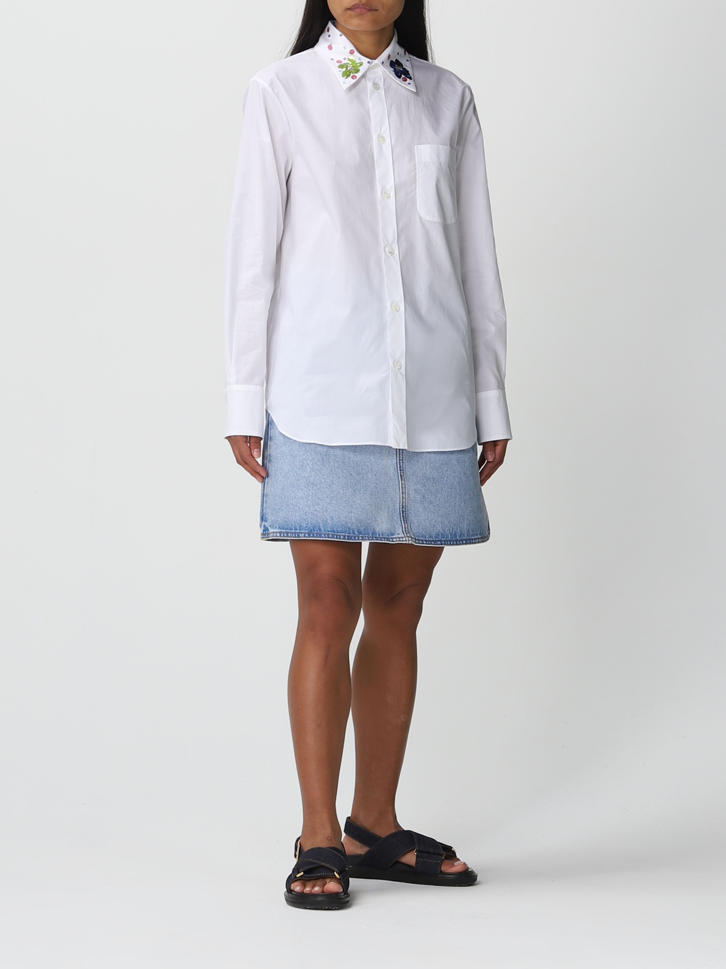 Marni Long-sleeved Shirt In White