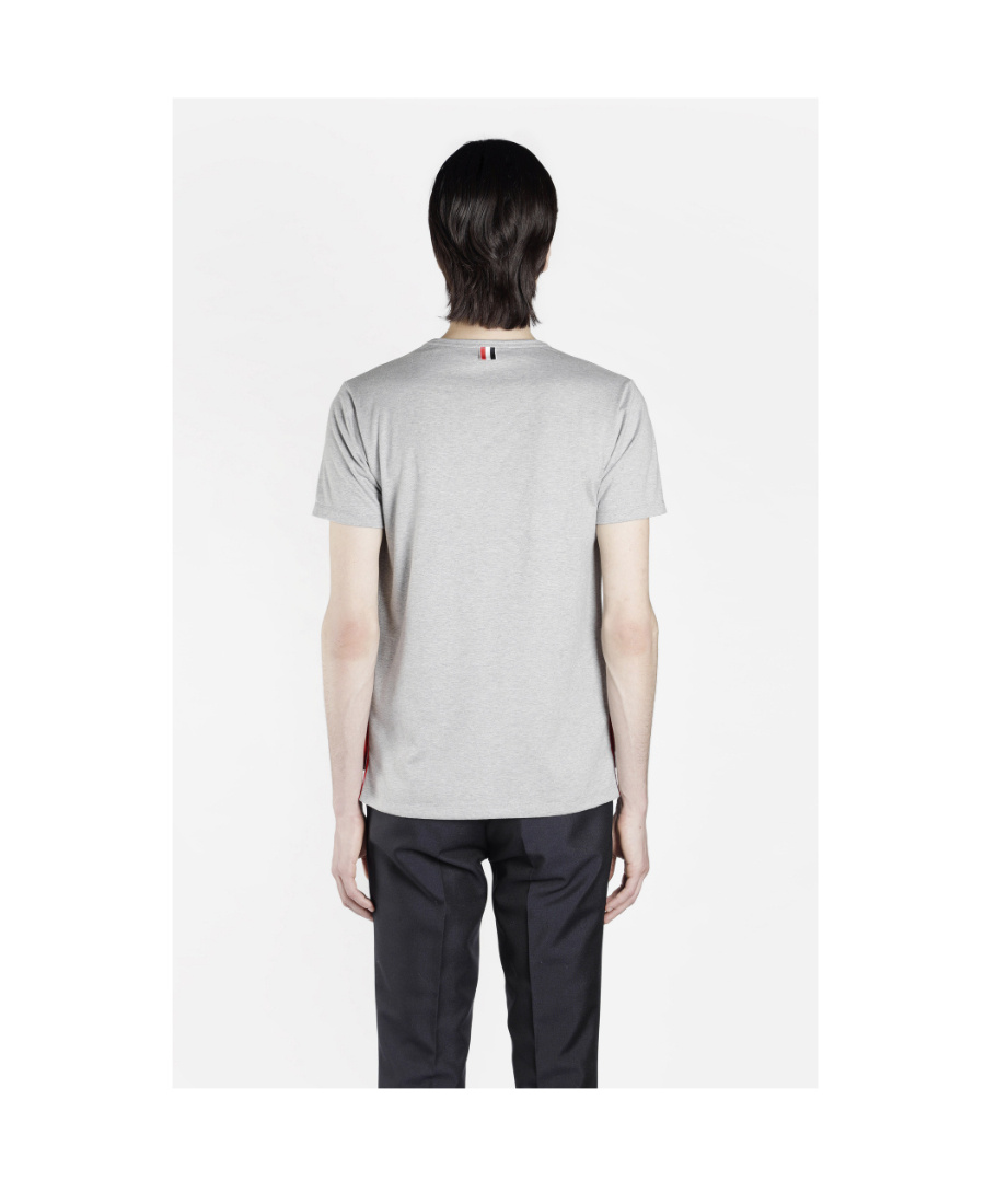 Thom Browne Gray Oversized Short Sleeve Pocket T-shirt In Gray