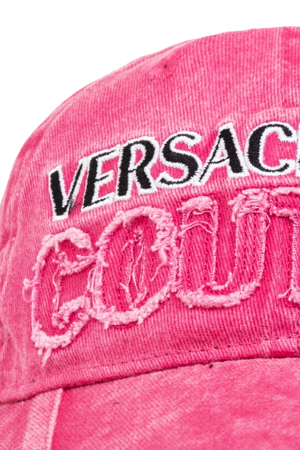 VERSACE JEANS LOGO-EMBROIDERED DENIM CAP