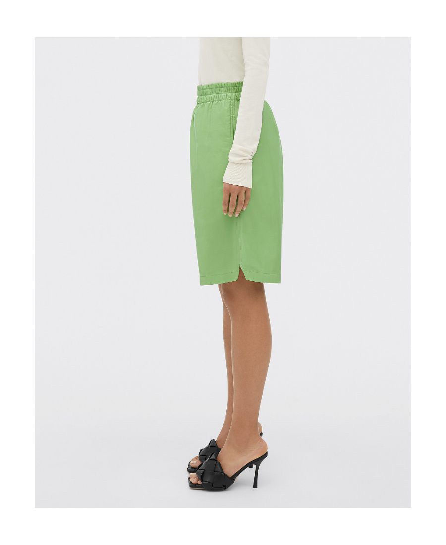 Bottega Veneta Pastel Green Leather Shorts
