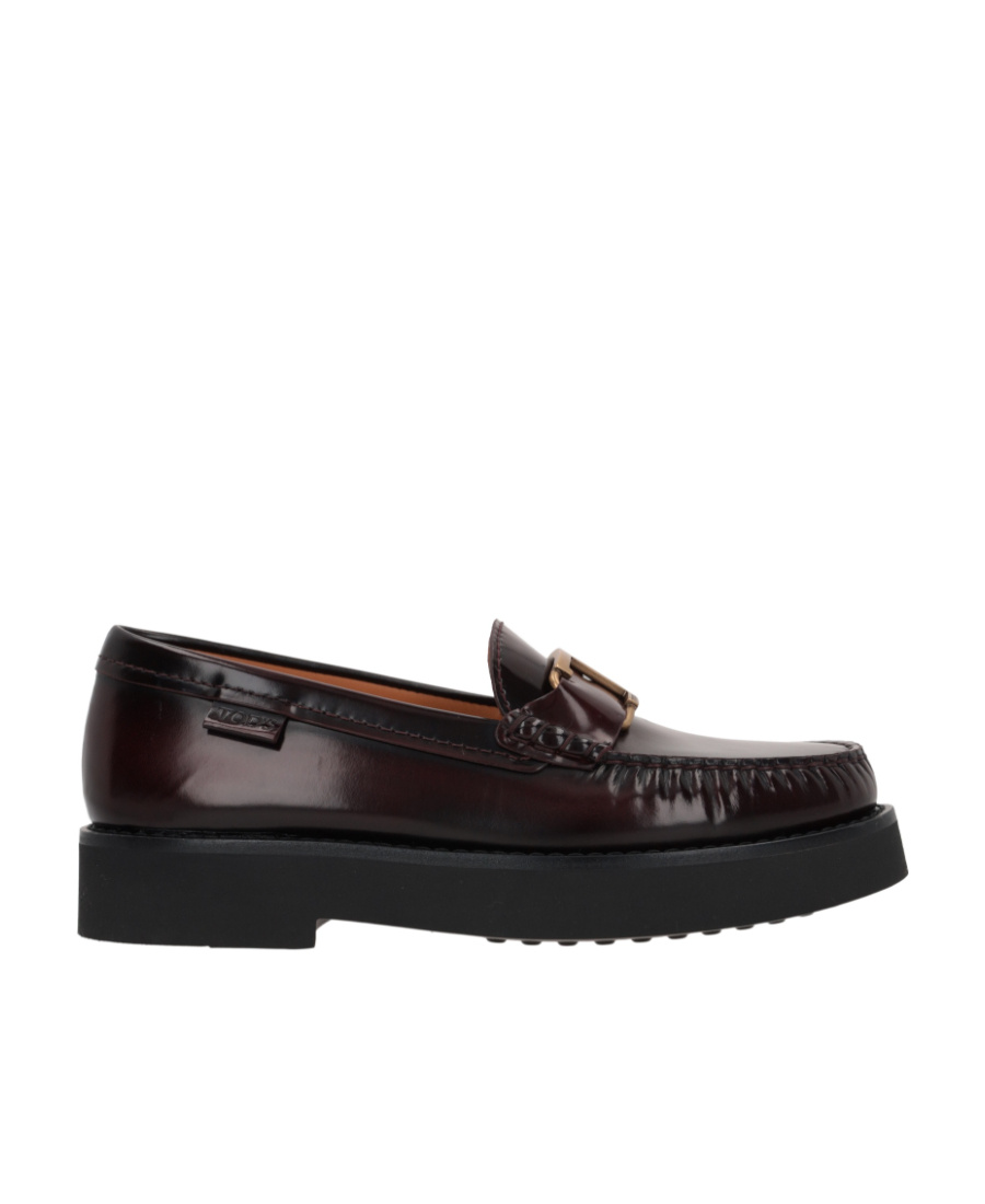 Tod's Logo-buckle Leather Loafers In Black