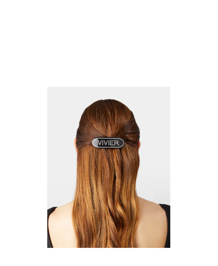 Roger Vivier Vivier Strass Diamond Button Hairpins In Black