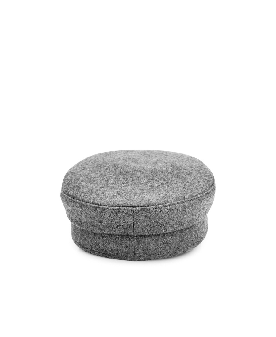 Ruslan Baginskiy Structured Grey Baker Boy Hat With Embellished Emblem In Gray