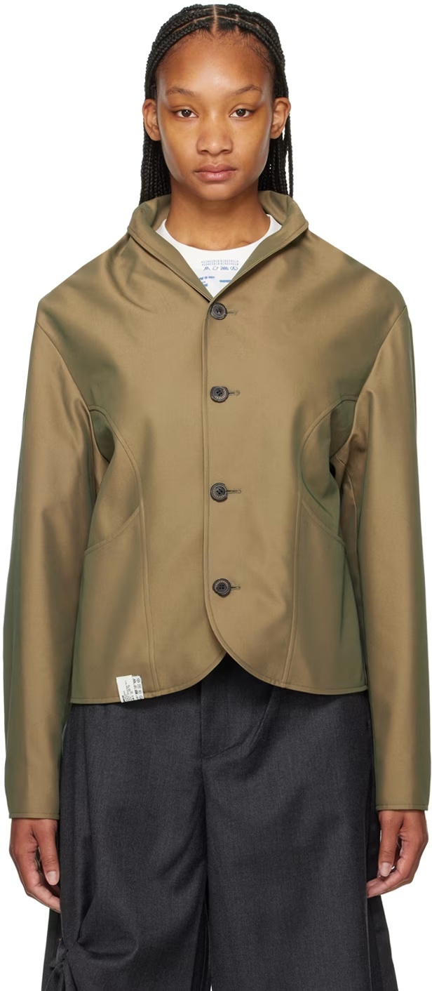 Ader Error Button Long Sleeve Casual Jacket In Brown