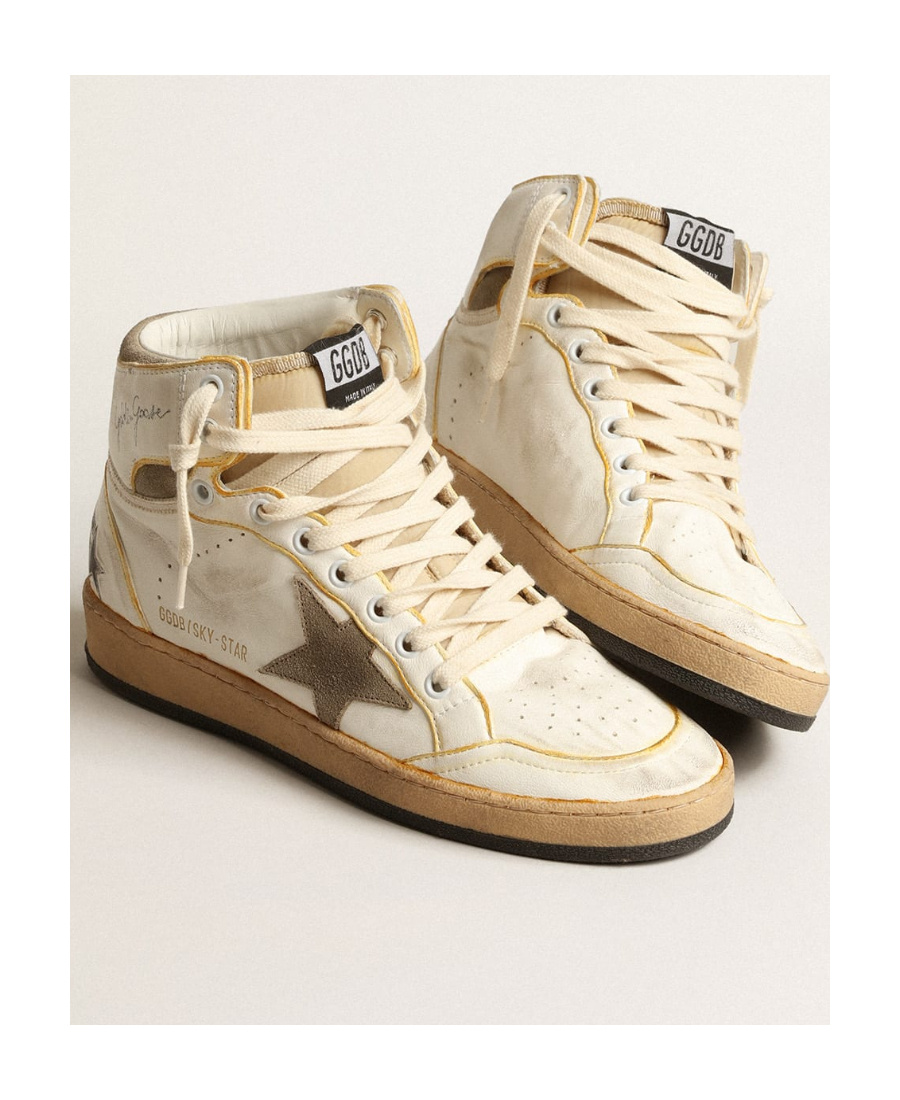 Golden Goose Deluxe Brand Sky-star High-top Sneakers In Brown