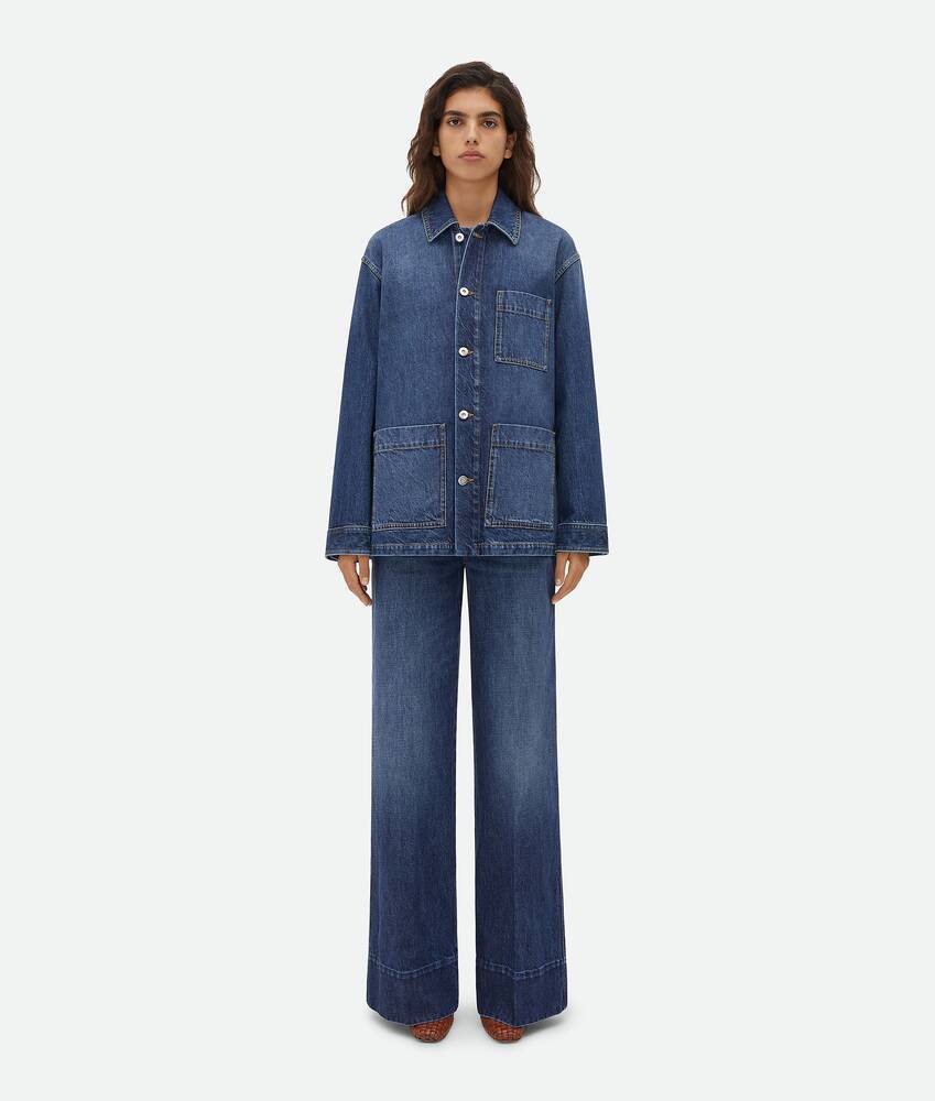 Bottega Veneta Classic-collar Denim Jacket In Blue