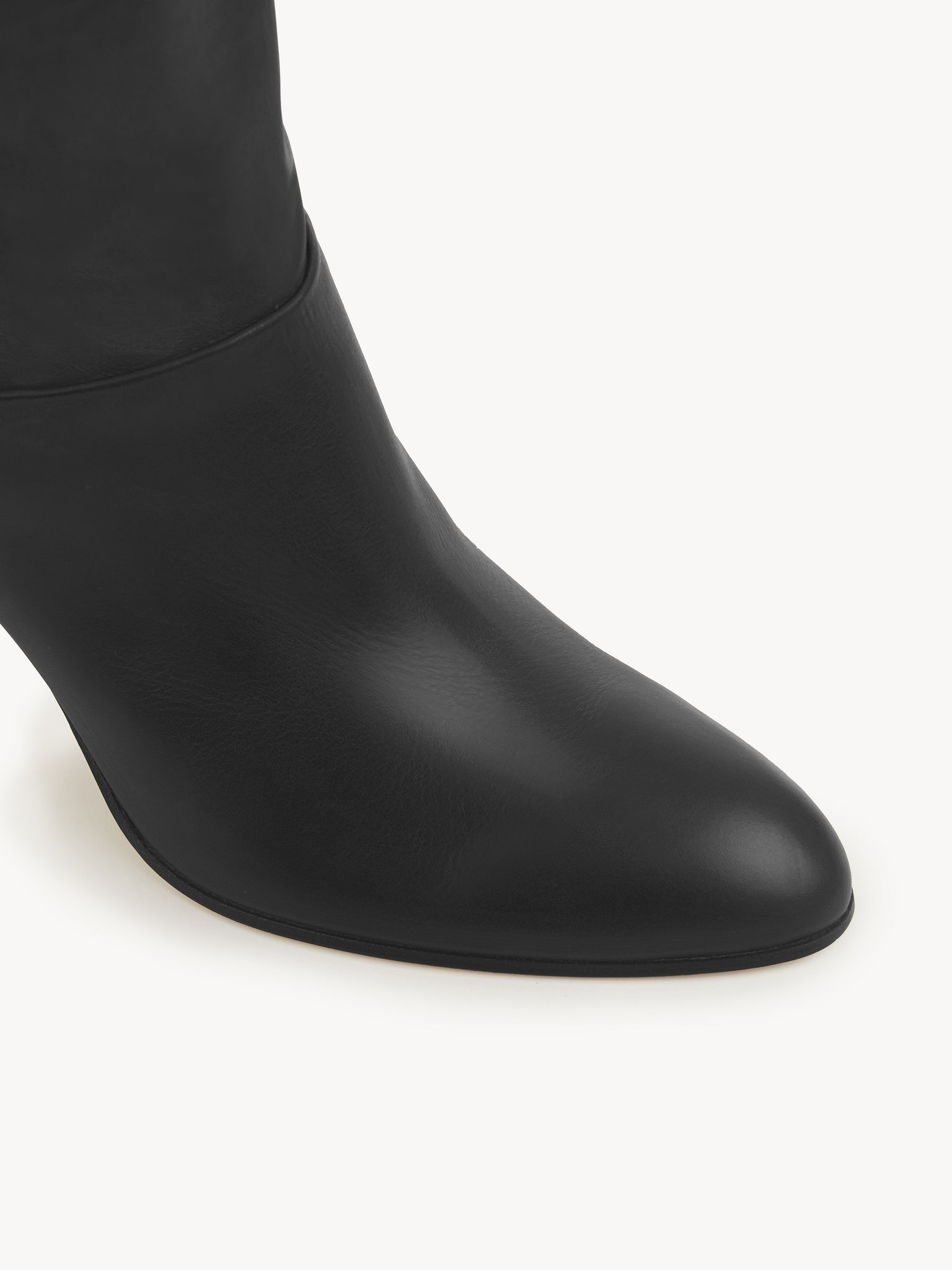 Chloé Knee-high Boots With Pointed Toe And Cone Heel In Black