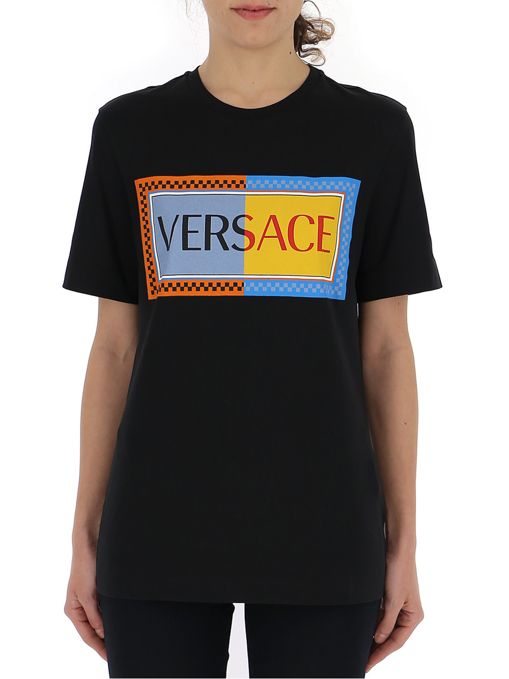 Versace Logo T-shirt In Black