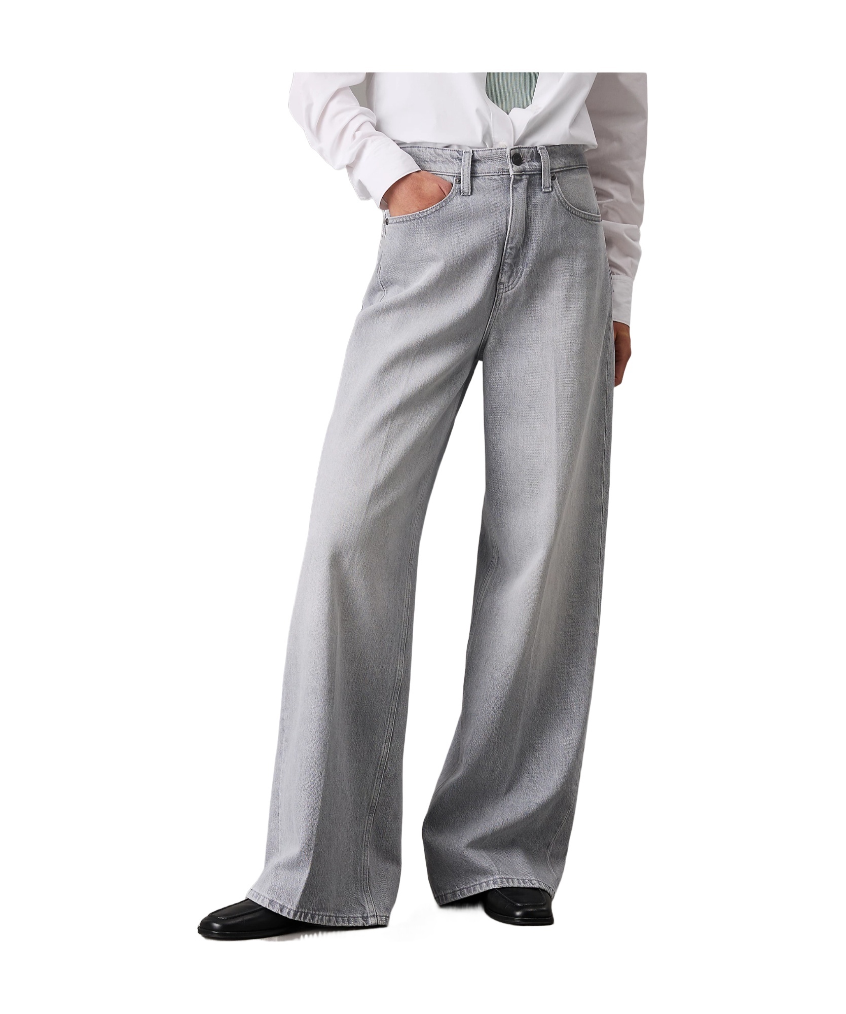 CALVIN KLEIN HIGH-RISE WIDE-LEG JEANS