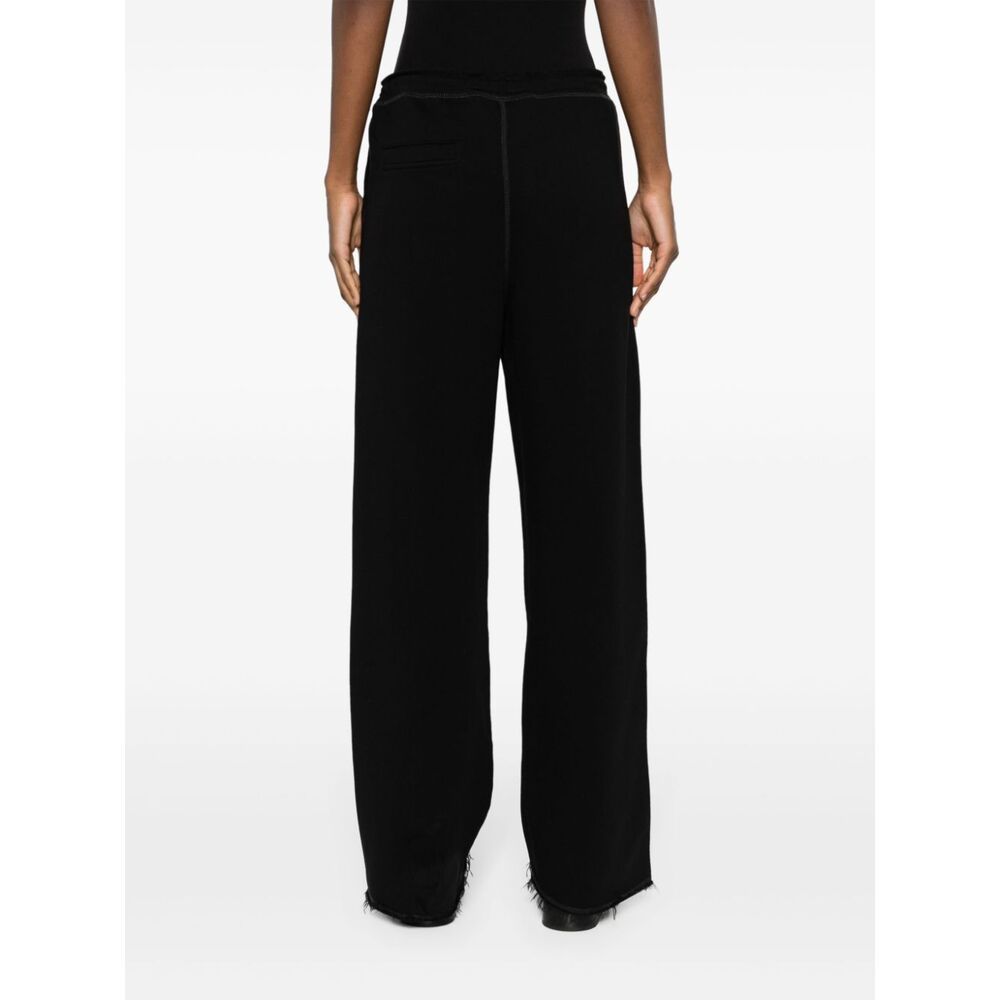 Ganni Embroidered-logo Track Pants In Black