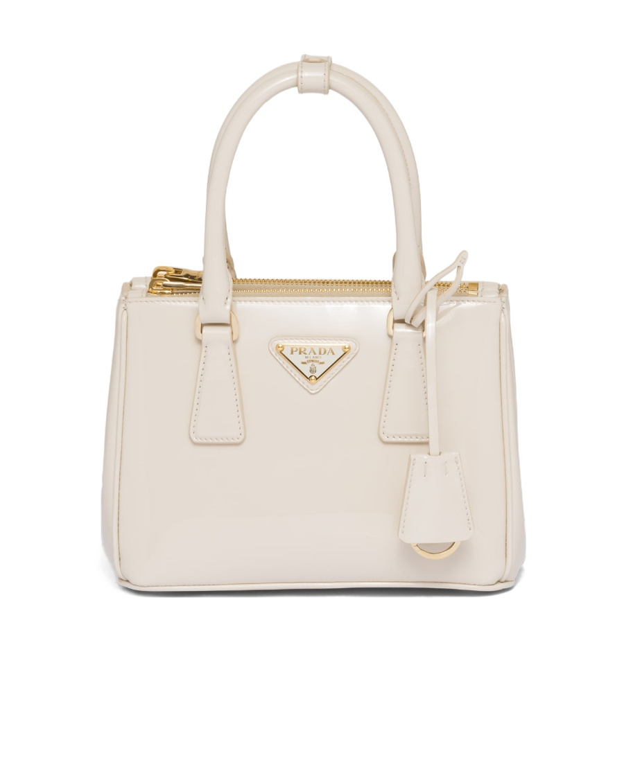 Prada Galleria Patent Leather Mini Bag In Nude