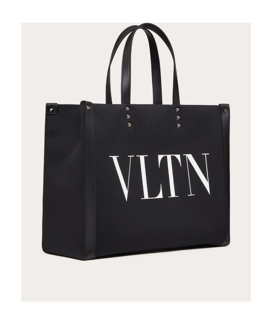 Valentino Medium Vltn Ecolab Tote Bag In Black
