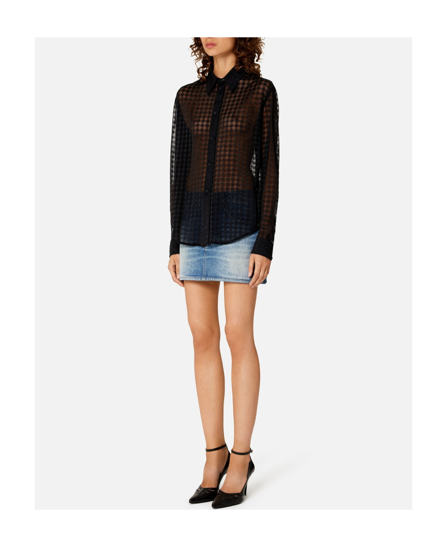 Ami Alexandre Mattiussi Ami Semi-sheer Buttoned Shirt In Black