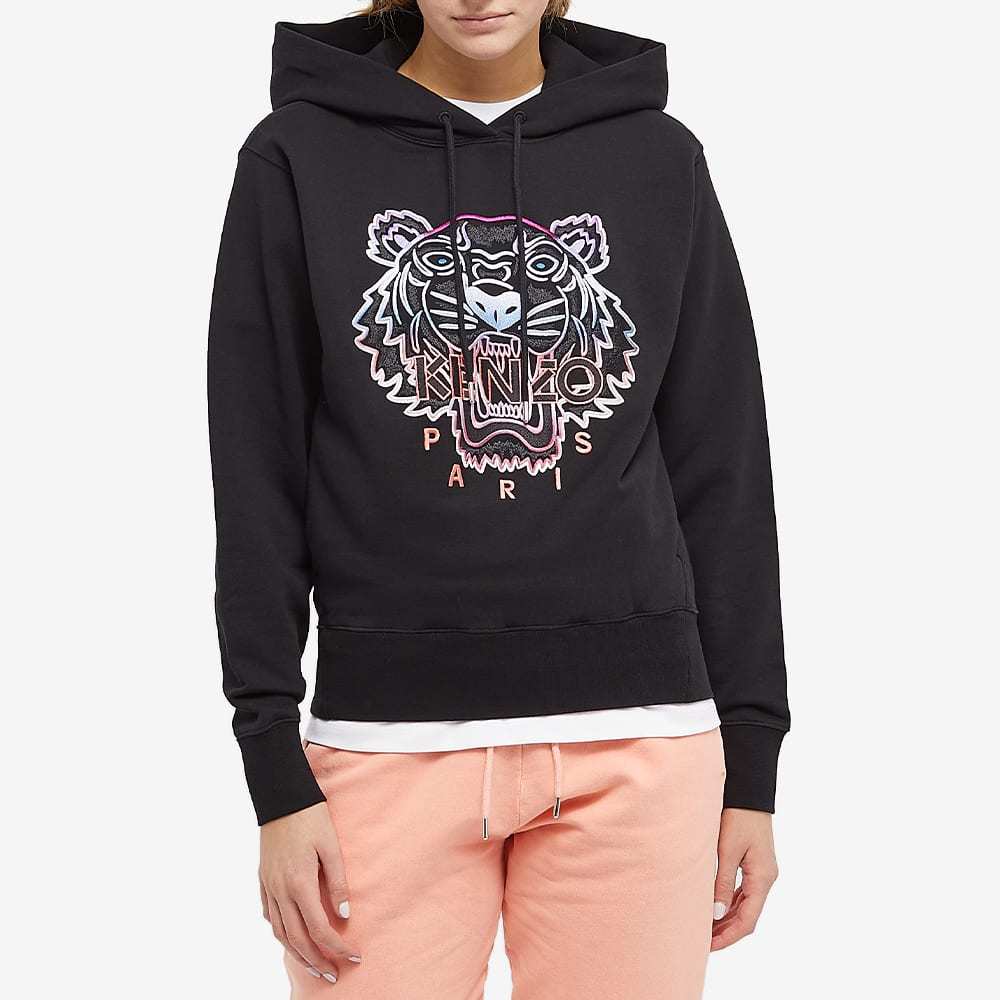 Kenzo Logo Hooded Sweater In Black