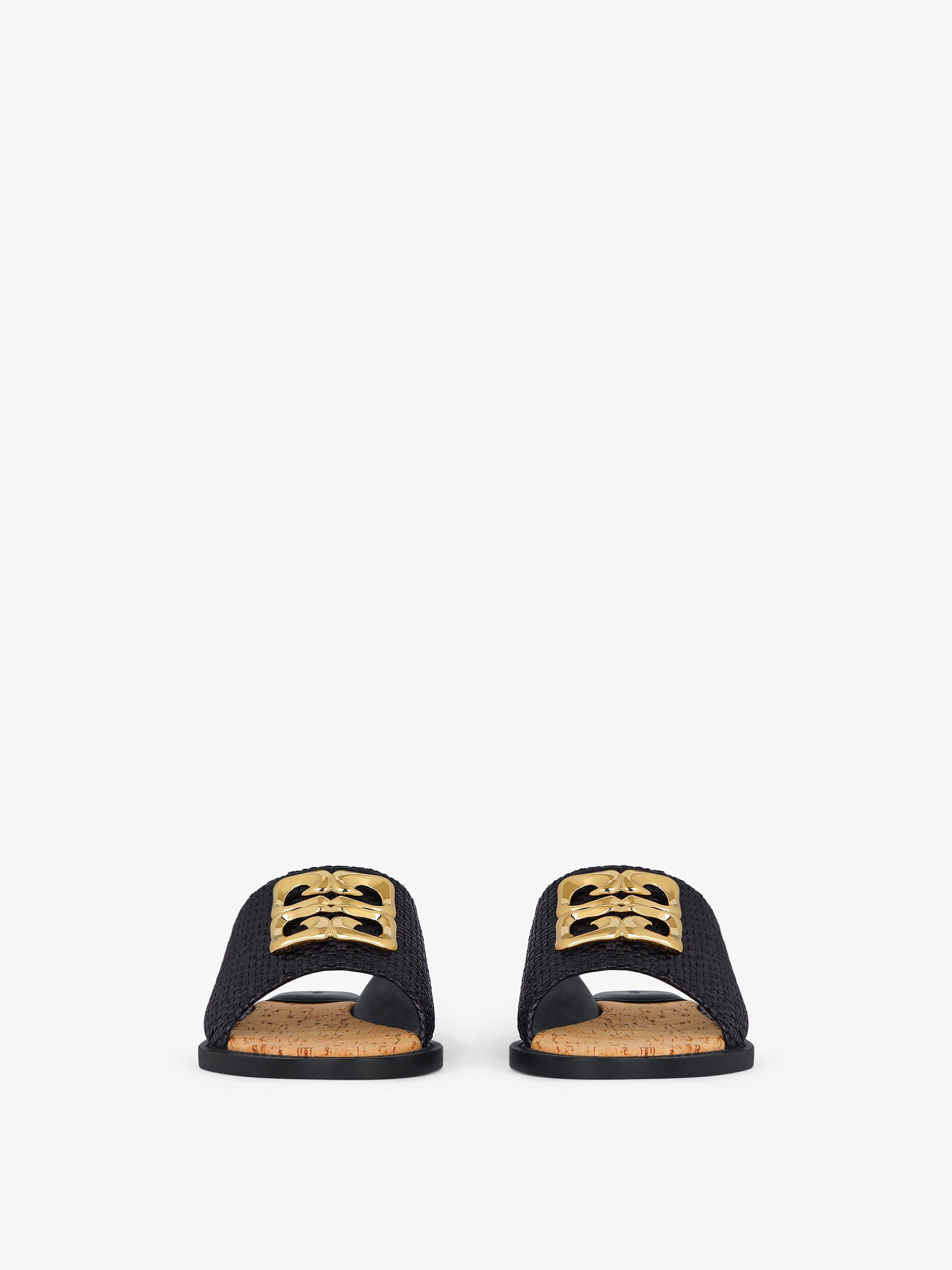 GIVENCHY 4G LIQUID FLAT MULES IN RAFFIA
