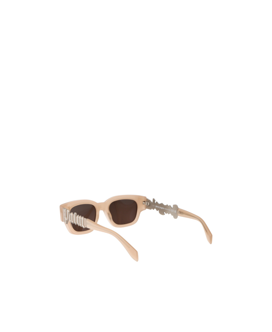 Palm Angels Logo-plaque Square-frame Sunglasses In Brown