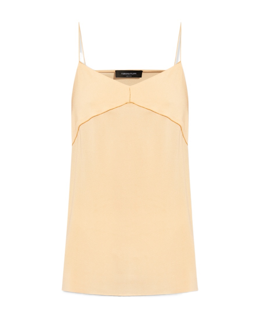 Fabiana Filippi Spaghetti-straps Crepe Top In Nude