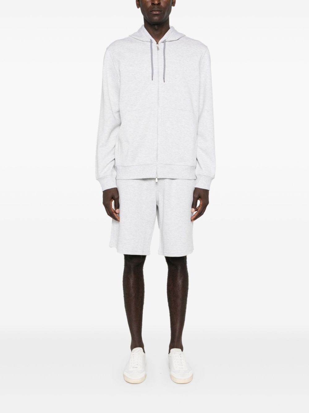 Brunello Cucinelli Elasticated-drawstring Waist Shorts In White