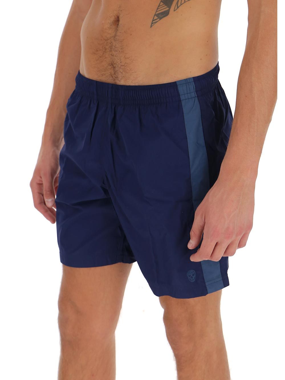 Alexander Mcqueen Side-stripe Swim Shorts In Pink