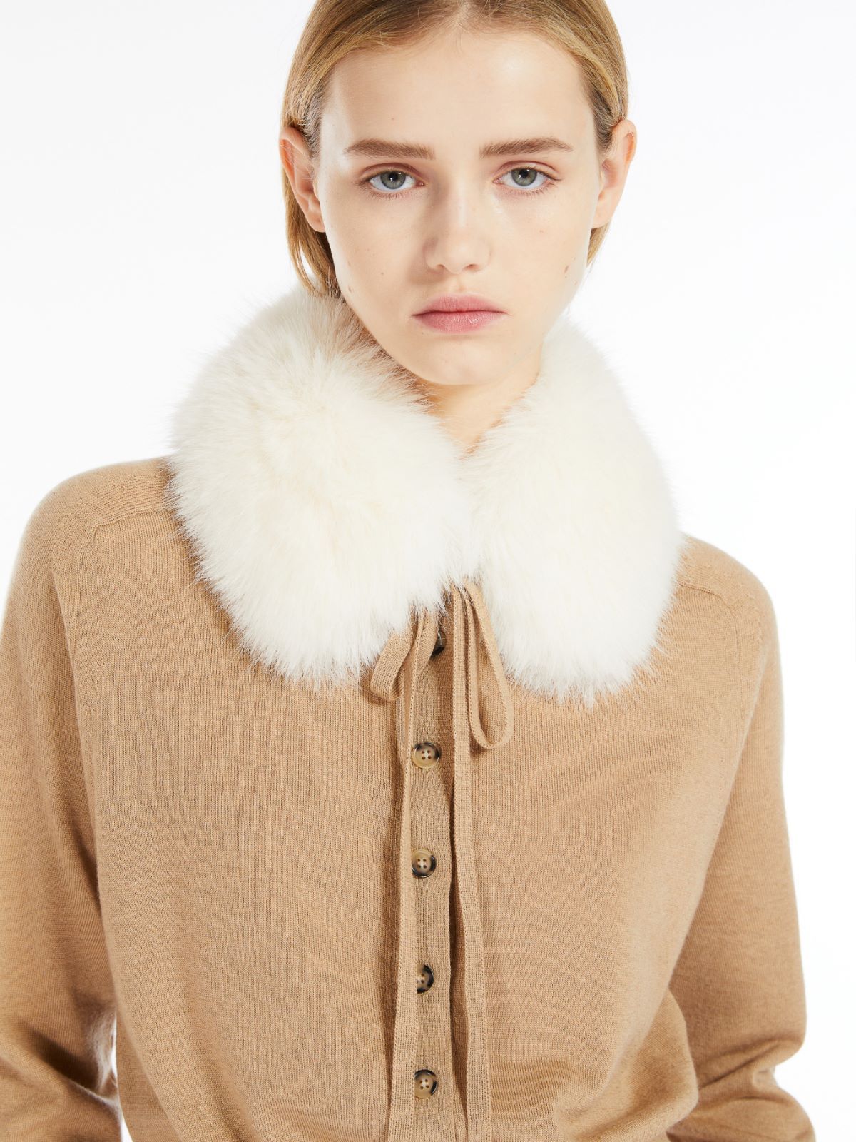 Sportmax Detachable Collar Cardigan In Nude