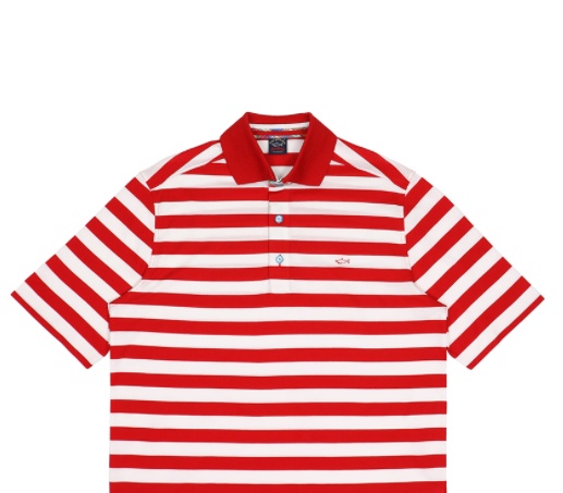 Paul & Shark Striped Short-sleeved Polo Shirt In Red