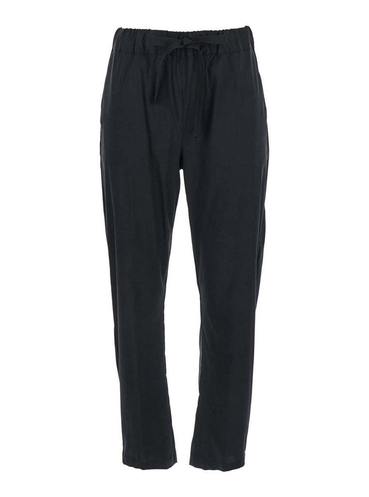 Semicouture 'buddy' Black Pants With Elastic Drawstring Waist