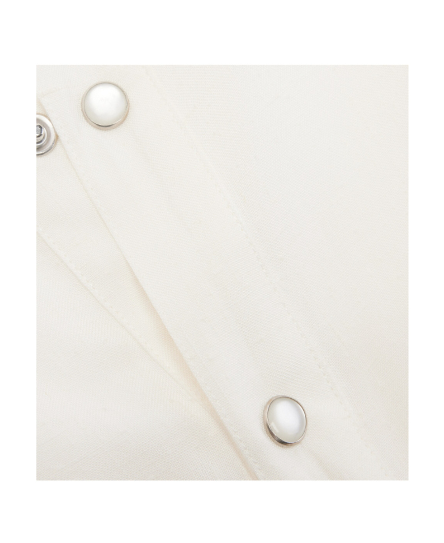Ami Alexandre Mattiussi Decorative-button Long-sleeve Shirt In White